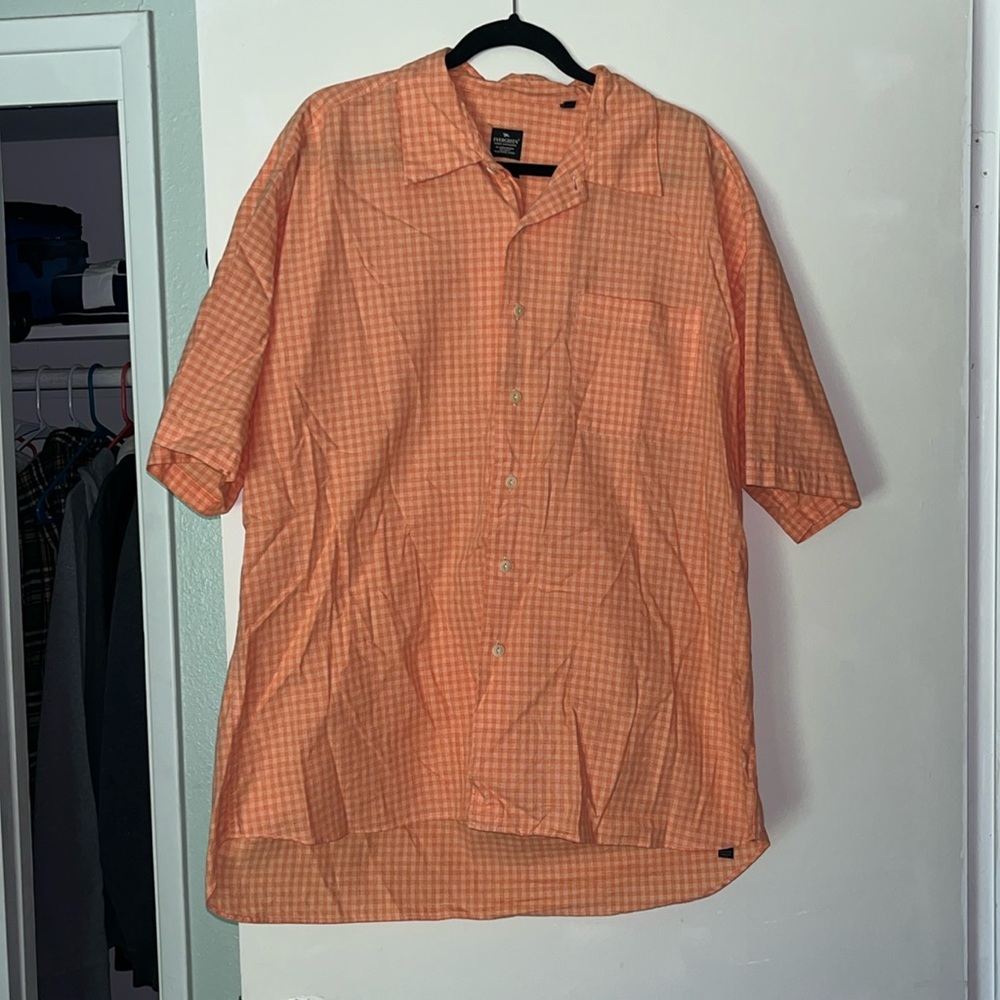 Orange button down tee